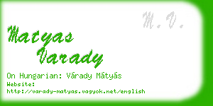 matyas varady business card